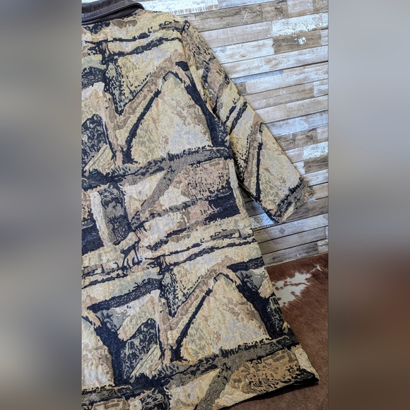 Boho Handcrafted Tapestry Jacket W 3/4 Sleeves - Picture 13 of 15